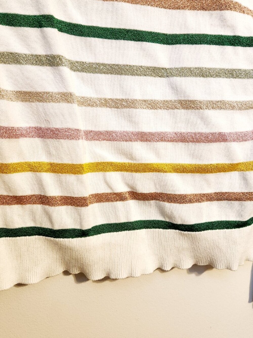 Brooks Brothers | Women's Striped Off-White Crewneck Sweater (Size Medium) - Picture 10 of 14